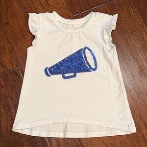 Kids white Shirt with Blue Megaphone Design